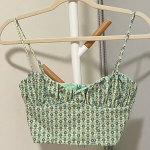 Zara Mint Green Patterned Women's Top